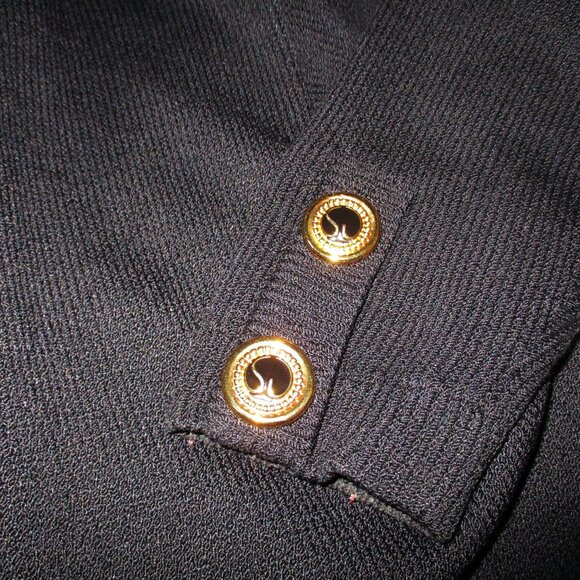 ST. JOHN SEPARATES Black Santana Knit Open Jacket Cardigan Size Small - Picture 5 of 6